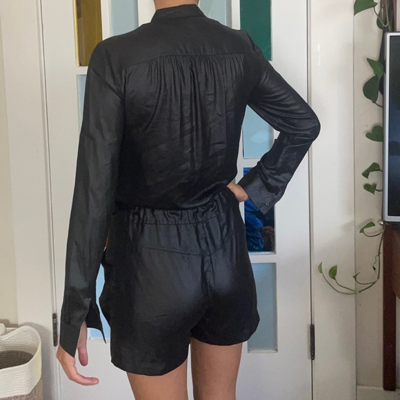 BCBG MaxAzria Minna Wet Look Romper - Picture 5 of 6